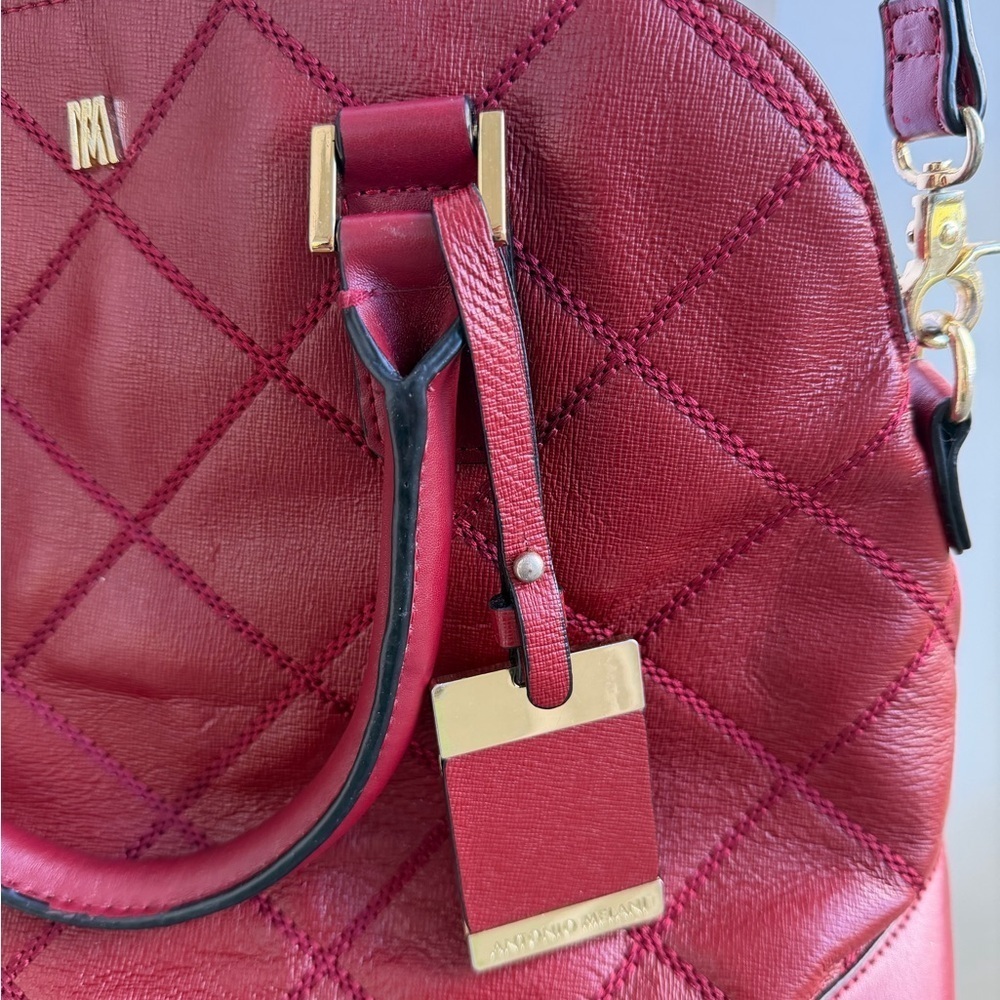 ANTONIO MELANI Red Quilted Crossbody Bag - Picture 3 of 5